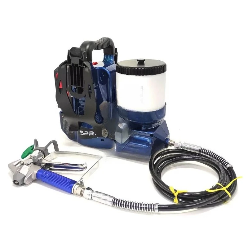 يتم استخدام آلة الرش بدون هواء مع بطارية الليثيوم لرش الطلاءات المعمارية المائية (الزيتية). #3