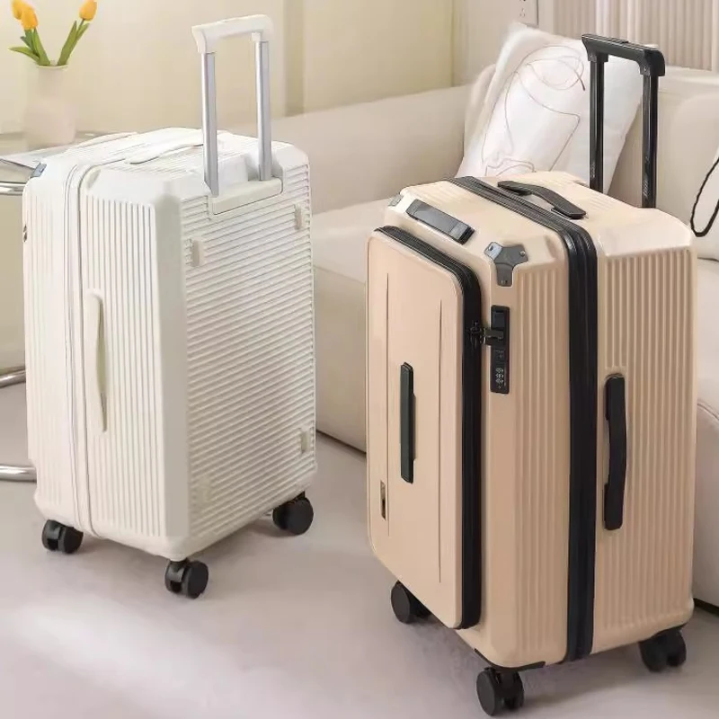 Mala expansível nova abertura lateral de 28 polegadas grande compartimento profundo mala de viagem de cinco rodas engrossado 20 polegadas bagagem de mão