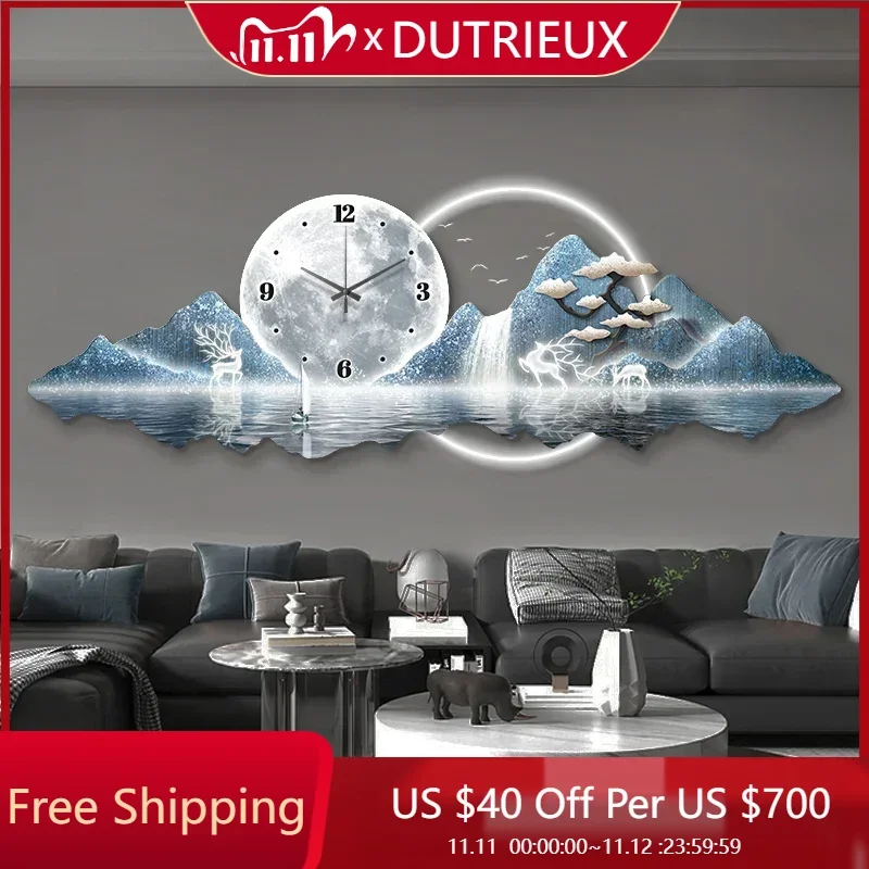 Chinese Style Minimalist Clock Wall Fashion Cartoon Restaurant Silent Wall Watch Creative Reloj De Pared Ornaments Home Decor