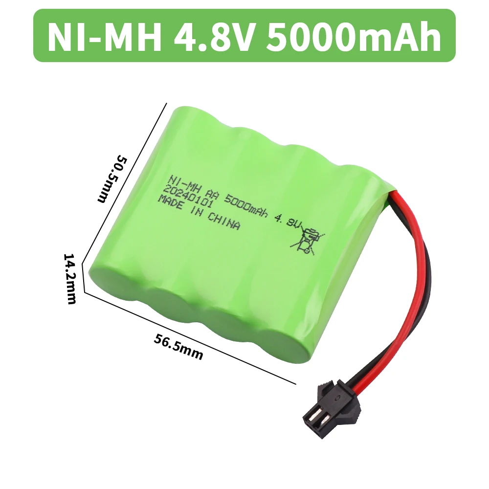 4.8V 5000mah NiMH AA Battery with SM PLUG For Rc toys Cars Tanks Robots Boats Guns 4.8v Rechargeable Battery 4* AA Battery Pack