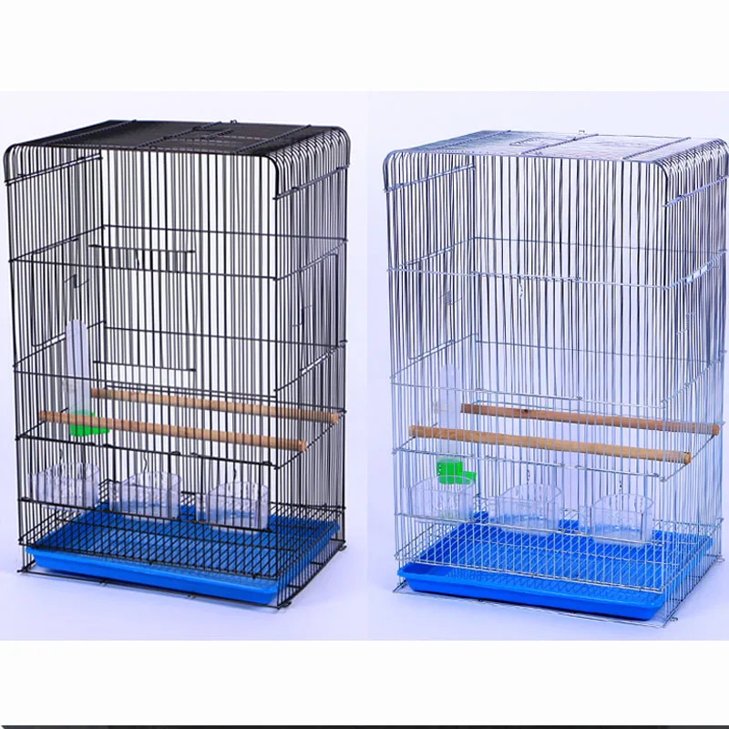 2Sets 60cm high Foldable large parrot viewing breeding antirust metal wire pet bird Canaries cage nest decoration with Feeders