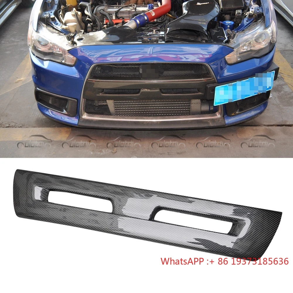 Carbon Fiber Front Bumper Mould Cover License Plate for Mitsubishi Lancer EVO X 10th 10 Lancer Evolution 2008- 2009 Car Styling