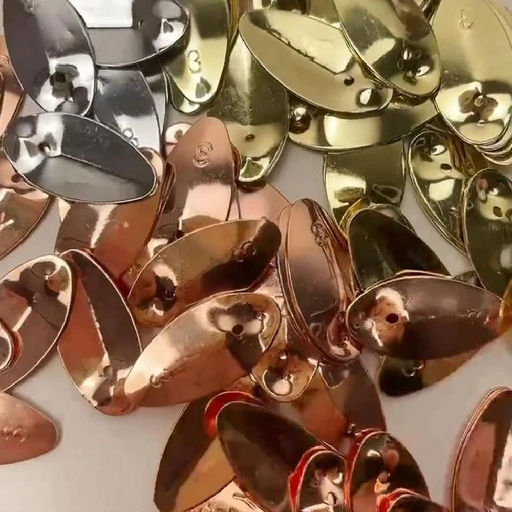 

Lot 10pcs DIY Fishing Spoon Lures Kit Smooth Wobbler Rings Spinner Sequins Blades High Brightness Copper Accessories for Angling