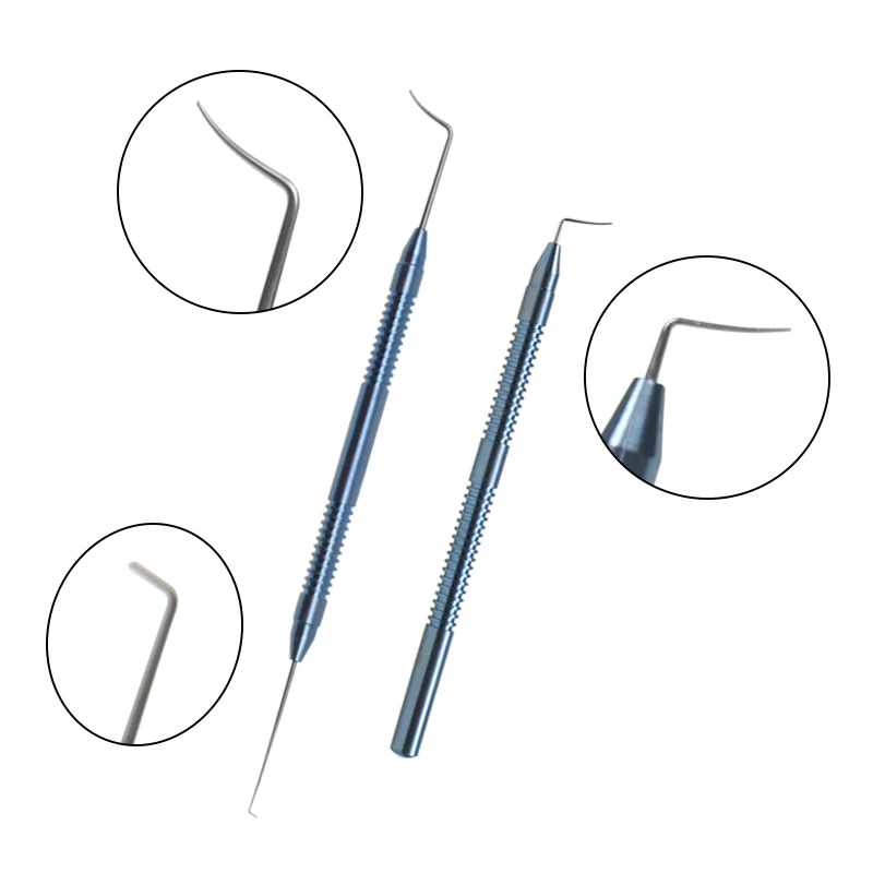 2pcs/set Titanium Alloy Femtosecond Pull Hook Eyelid Surgery Tool Ophthalmic Instrument