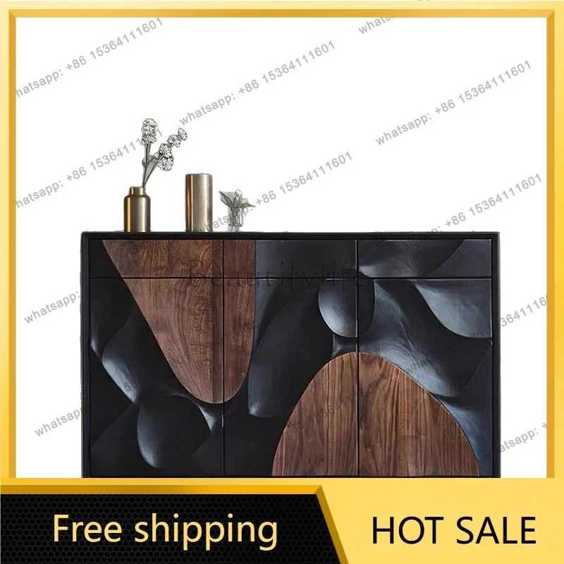 Zj. Designer solid wood porch cabinet household personalized art decoration cabinet