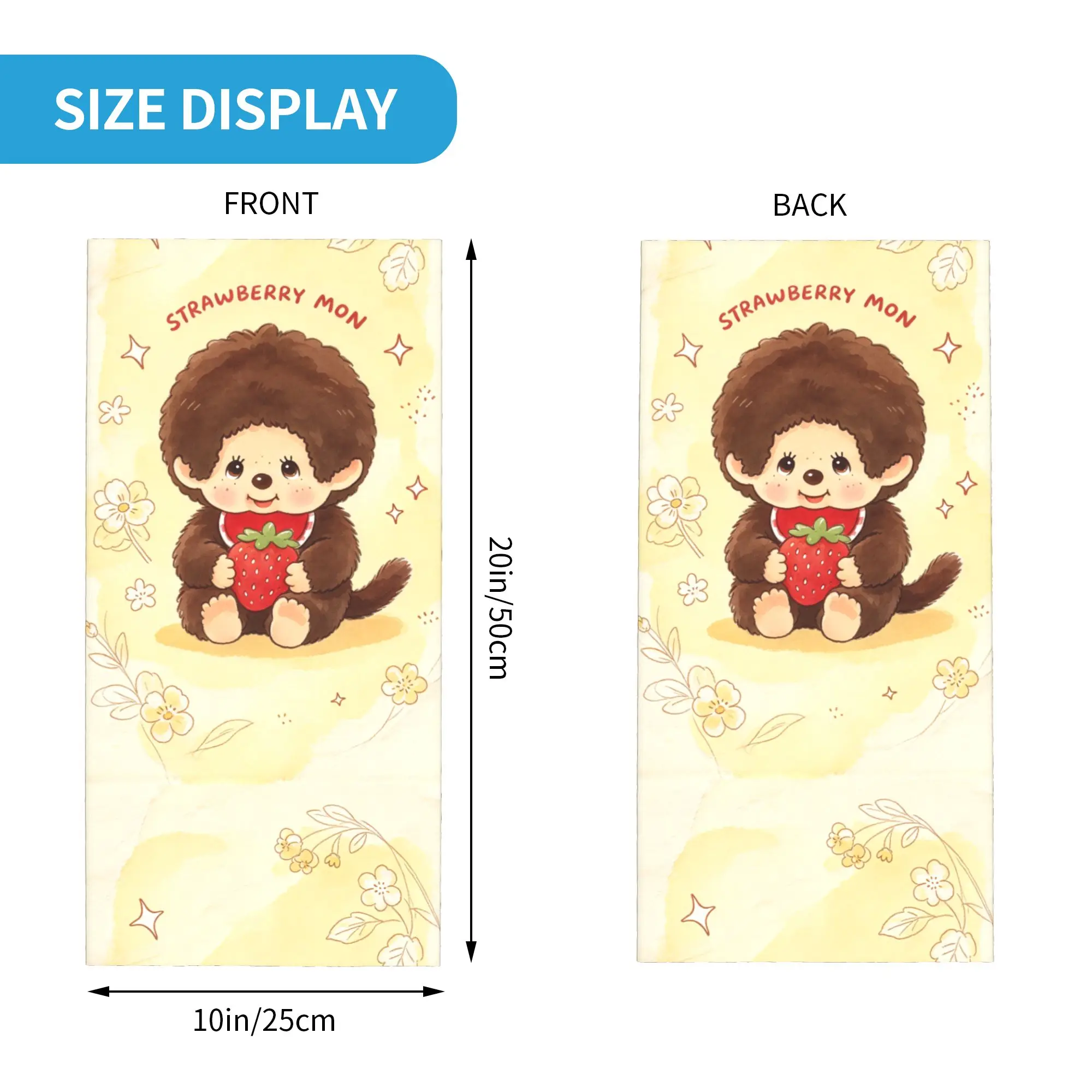 Custom M-Monchhichis Bandana Winter Neck Warmer Women Windproof Wrap Face Scarf for Hiking Cute Monkey Character Gaiter Headband