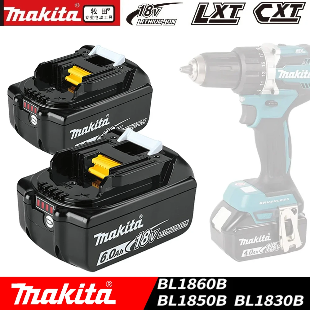 

New Makita 18V 6000mAh Lithium Battery, for Power Tool LXT BL1860B BL1860 BL1850 Replacement Rechargeable Battery