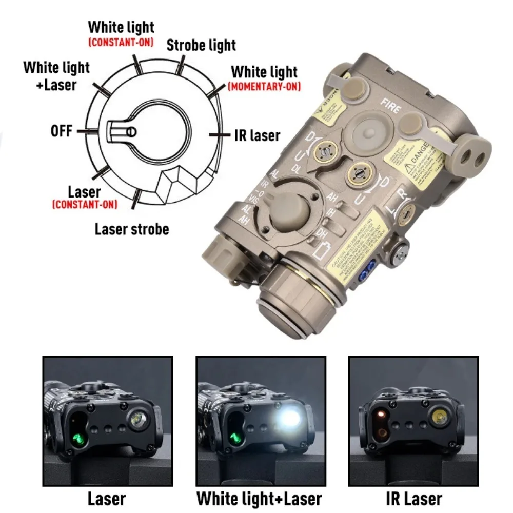 Linterna LED táctica L3 NGAL versión destacada puntero láser rojo verde azul arma de caza luz de explorador con interruptor de presión