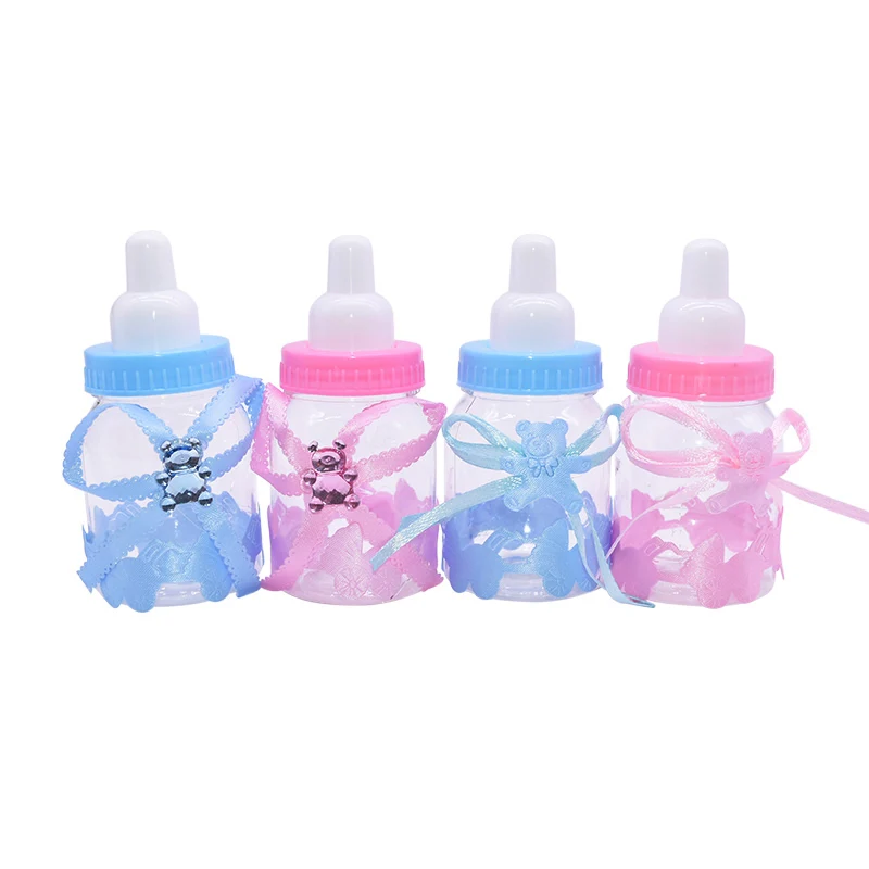 12Pcs Baby Bottle Shape Candy Box Boy Girl Baby Shower Decor 1st Birthday Party Gift Box Gender Reveal Bottles Supplies