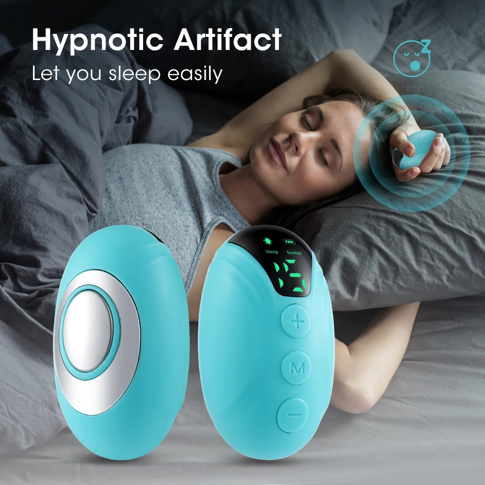 15 Gear Sleep Aid Artifact Hypnosis Handheld Device Mini Portable Machine Smart Sleeper Monitor EMS Pulse Stimulation Sleeping