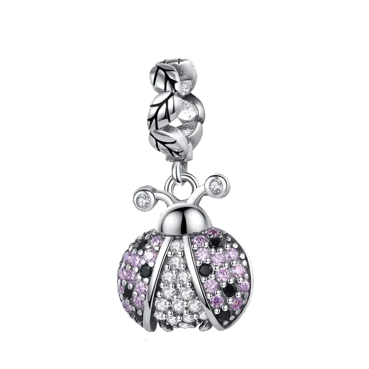 925 Sterling Silver Pendant Ladybug Beads Compatible with Original Bracelet, Men's and Women's DIY Jewelry Gift