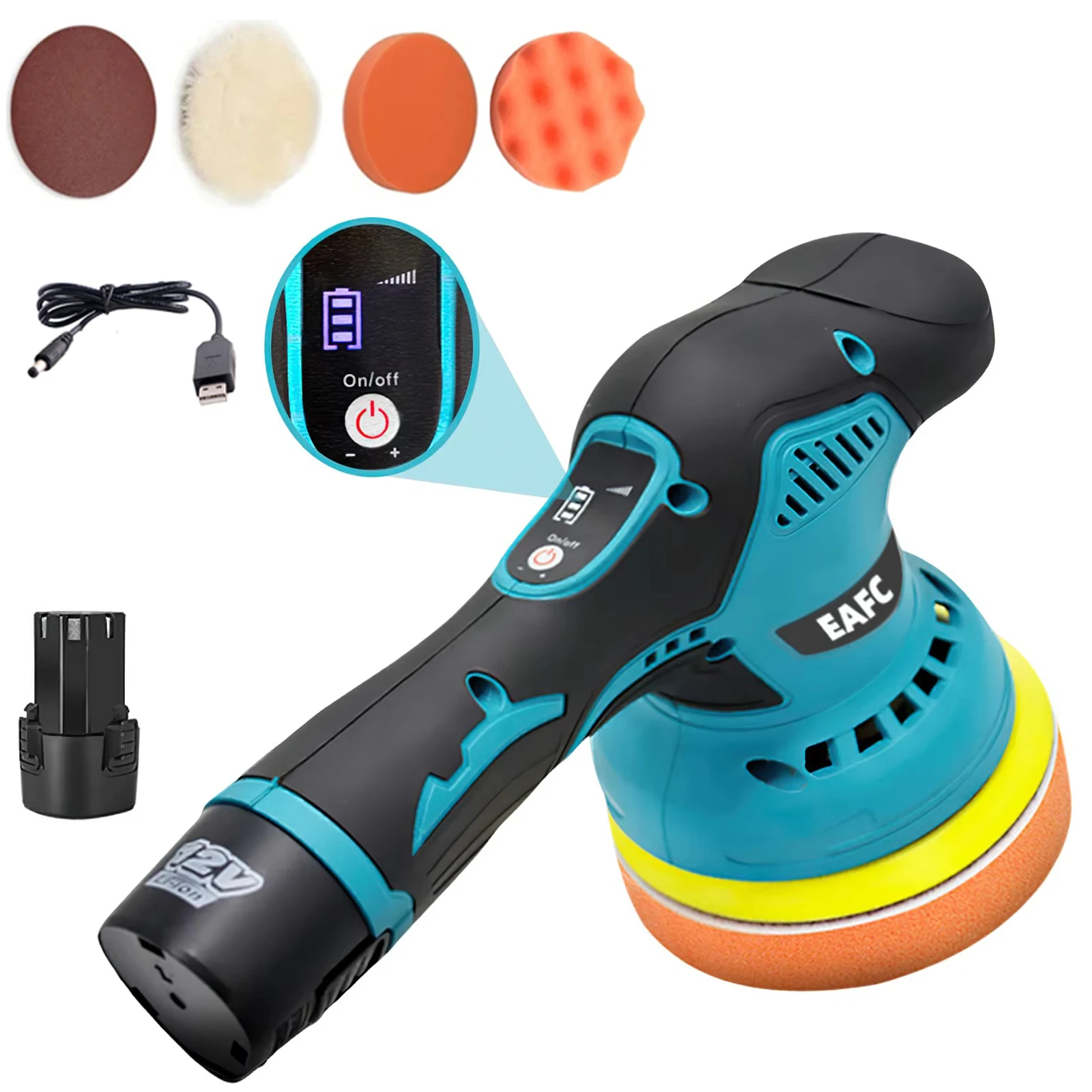 Car Polishing Machine For Car 12V Cordless Polisher 8 Gears 380W Automotive Electric Waxing Repairing Wireless Sander Polish