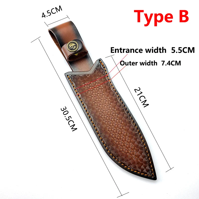 1 Piece Top Quality Genuine Cow Leather Cowhide Straight Knife Fixed Blade Sheath Scabbard Outdoor Hunt Holster With Buckle