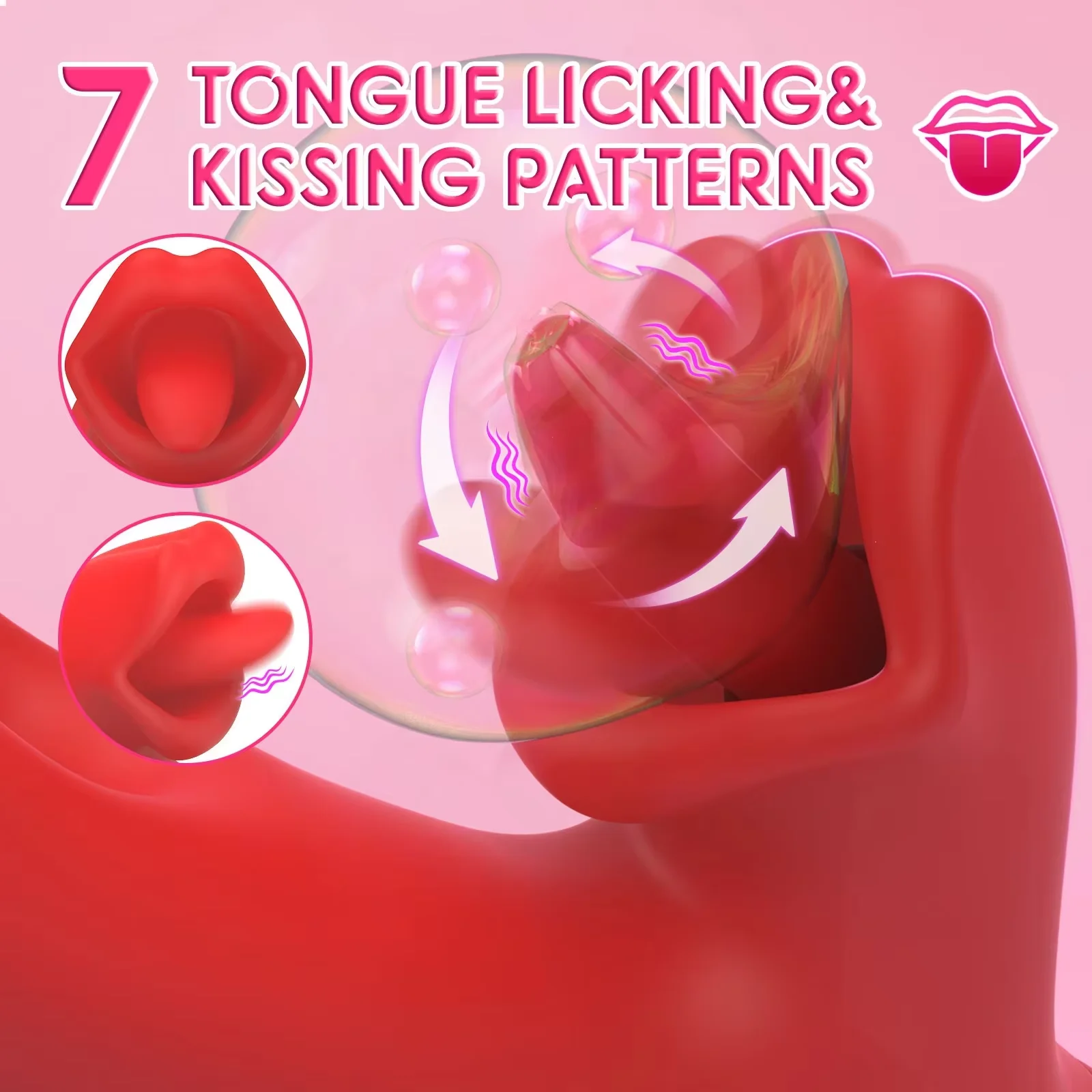 2 in 1 Tongue Thrusting Dildo Vibrator for Women 360 Rotating Clitoris Licking Flapping Stimulator G Spot Sex Toys for Adult 18+ - Image 5