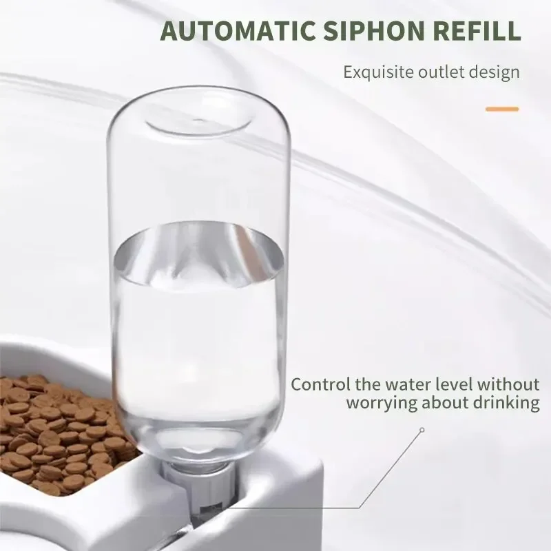 New 2-in-1 Cat Bowl Water Dispenser Automatic Water Storage Pet Dog Cat Food Bowl Food Container with Waterer Pet Waterer Feeder