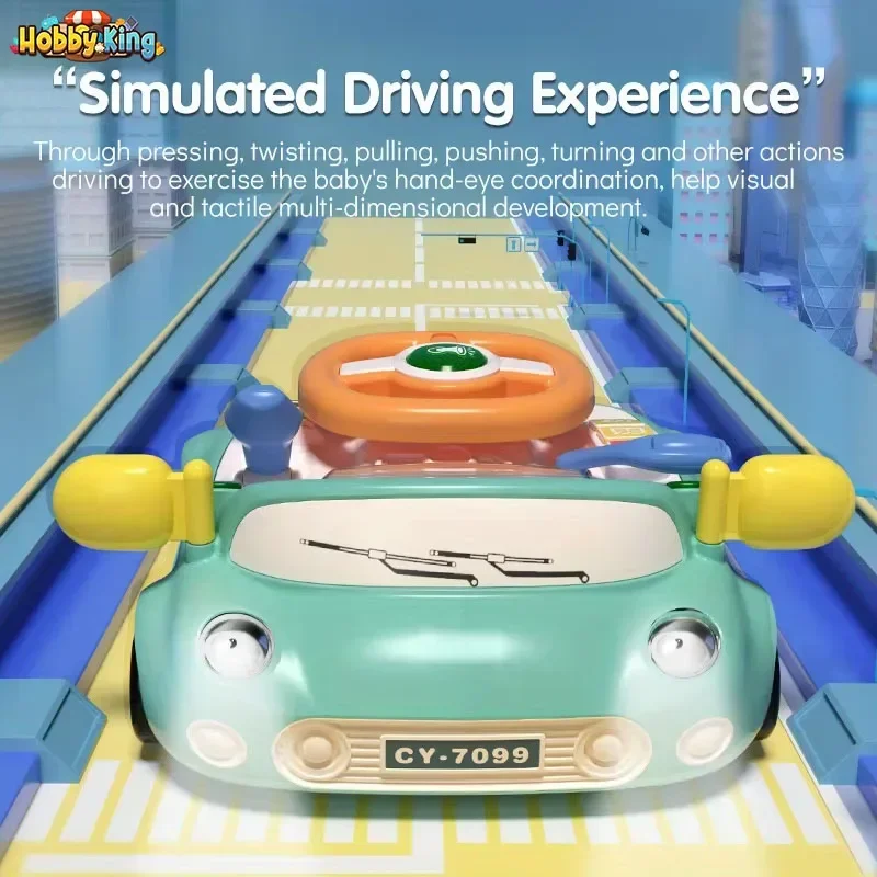 Kids Electric Steering Wheel Toy - Simulated Driving Machine with Light & Music Multi-Functional Sensory Educational Gift for Ch
