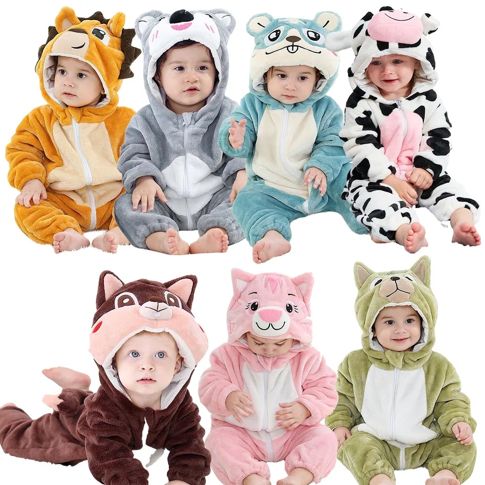 

Kids Onesie Pajamas Animal Unicorn Ropa Bebe Baby Rompers Winter Kigurumi Cow Koala Dino Costume for Girl Boy Overalls Jumpsuit