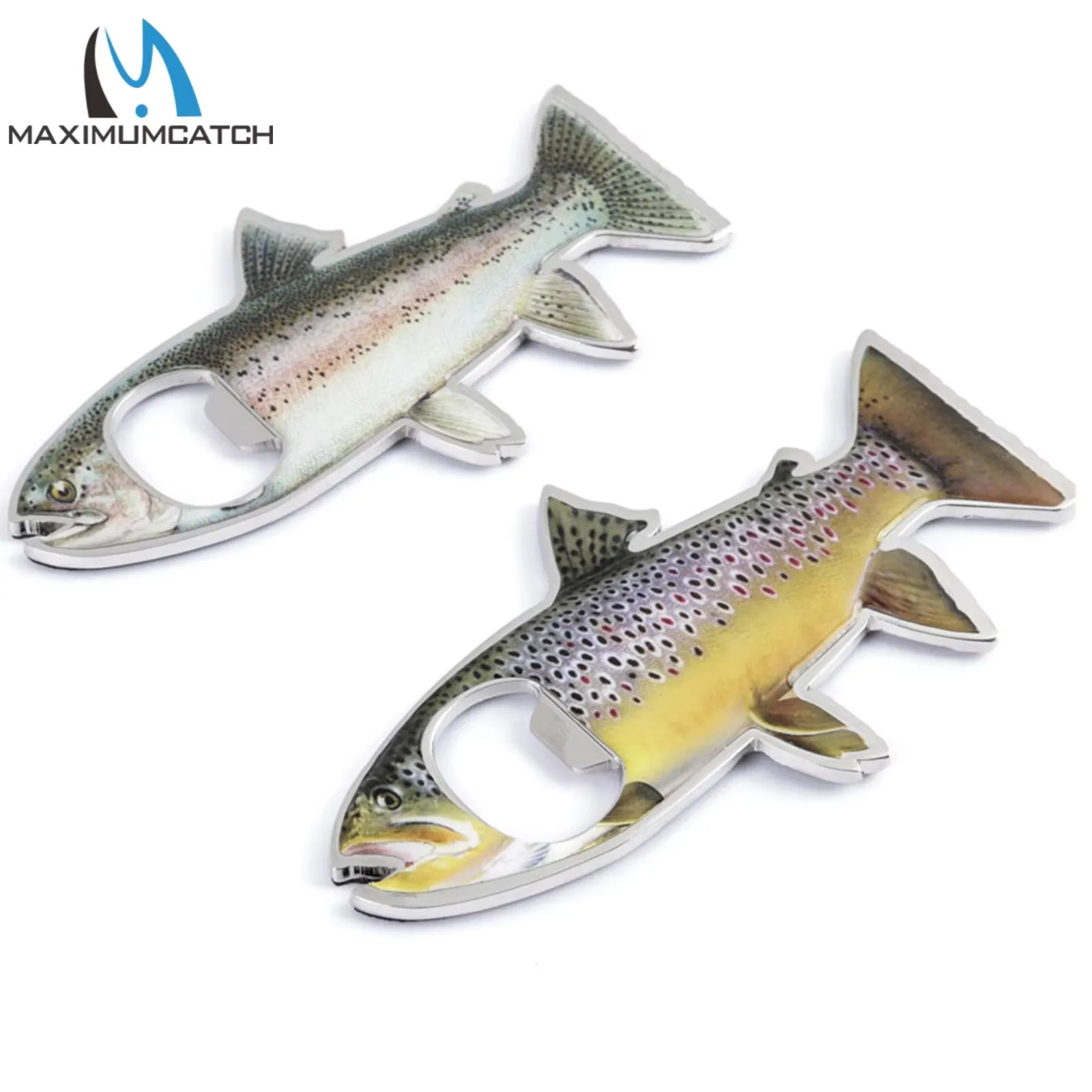 MAXCATCH Magnetic Fishing Bottle Opener Fish Pattern Keychain Tool Lightweight Fishing Accessory