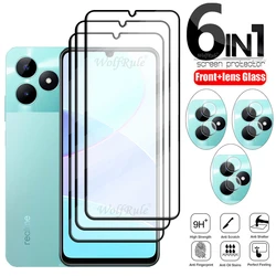 6-in-1 For Realme Note 50 Glass For OPPO Realme Note 50 Tempered Glass Full Cover Screen Protector For Realme Note 50 Lens Glass