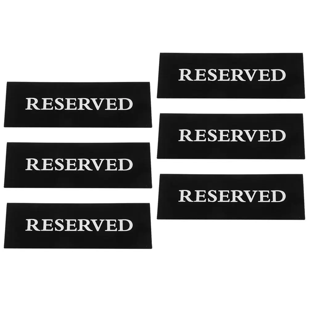 6Pcs Reserved Signs Acrylic Clear Reserved Table Signs for Weddings Restaurant Parties Banquets Events Reservation Sign