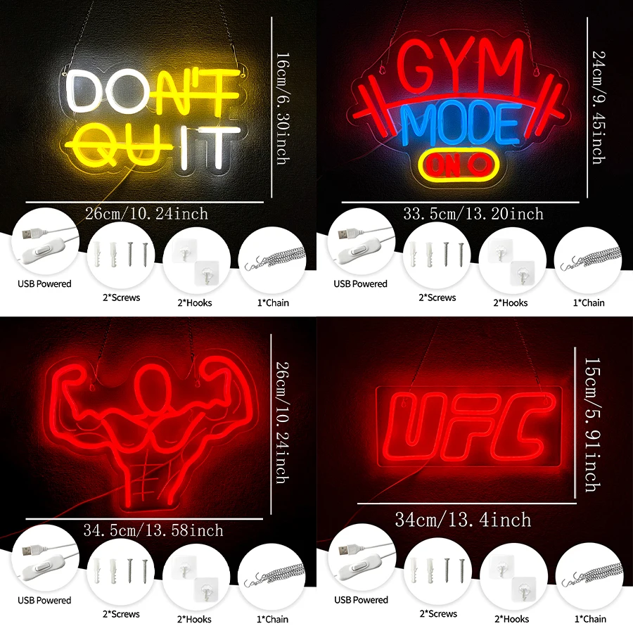 Neonowy znak z serii Fitness d – Home Gym Neon Sign recenzja i cena