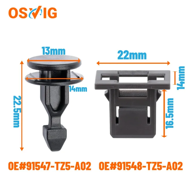 

10pcs 91547-TZ5-A02, 91548-TZ5-A02 Car Striker Engine Bulkhead Cover Retainer Clips Fit for Honda Odyssey Pilot Acura MDX RDX