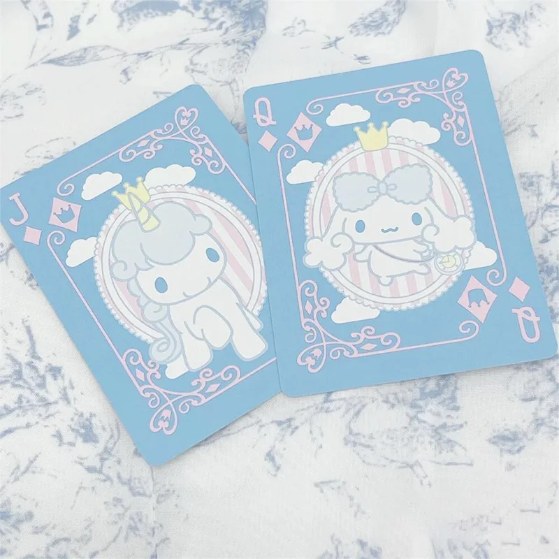 Kawaii Sanrio Cinnamoroll Playing Cards Cartoon Anime Characters Card Picnic Party Board Game Solitaire Christmas Gift Toy Girls