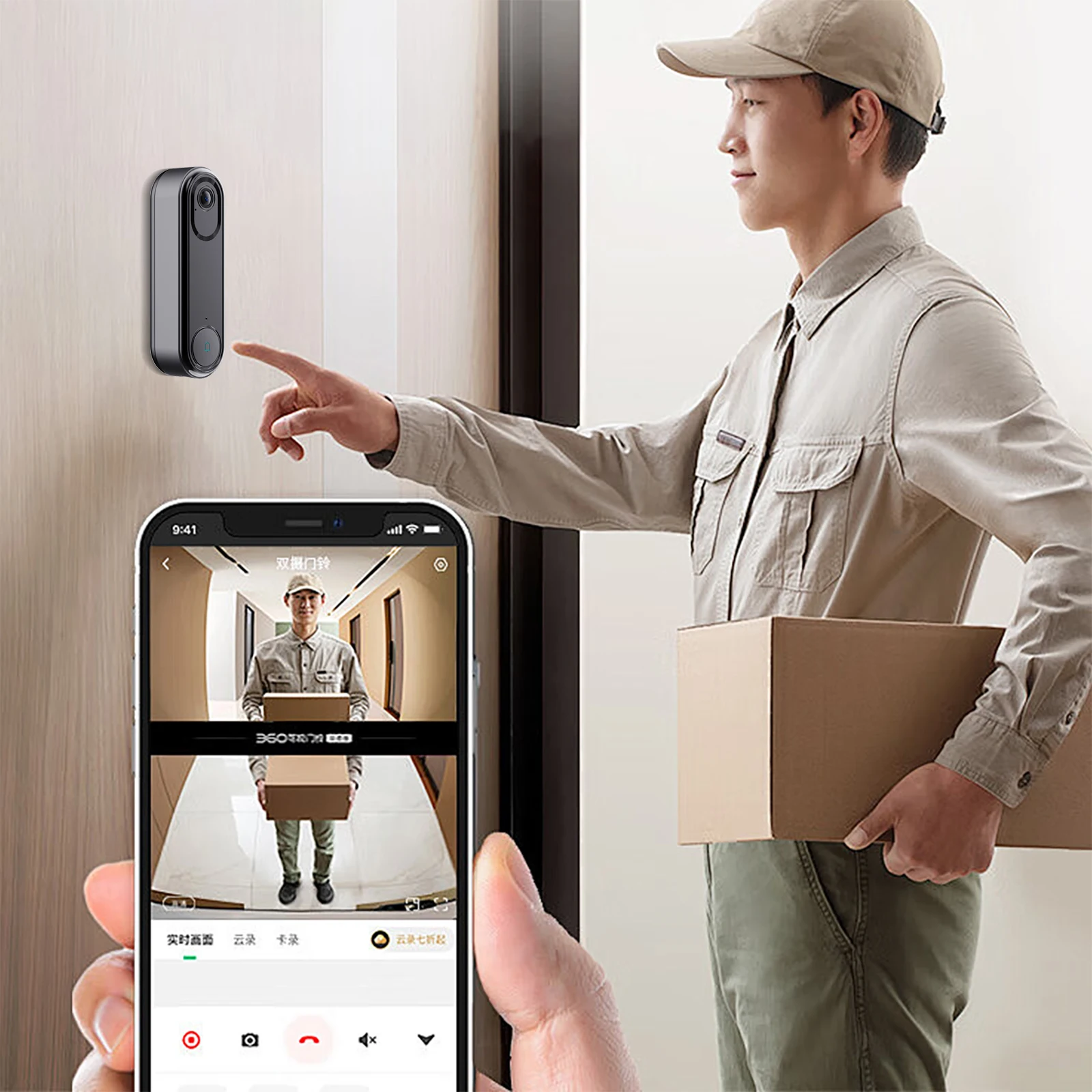 

WiFi Video Doorbell Camera 2-Way Audio Wireless Video Doorbell with Human Detection Night Vision Cloud Storage with Chime