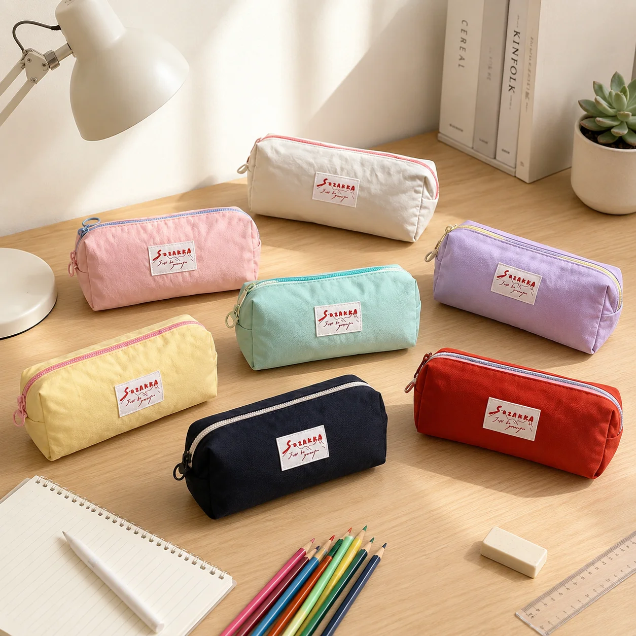 Pencil Case Lightweight Large Capacity Pencil Pouch Zipper Stationery Storage Bag for Students School Office Travel Supplies