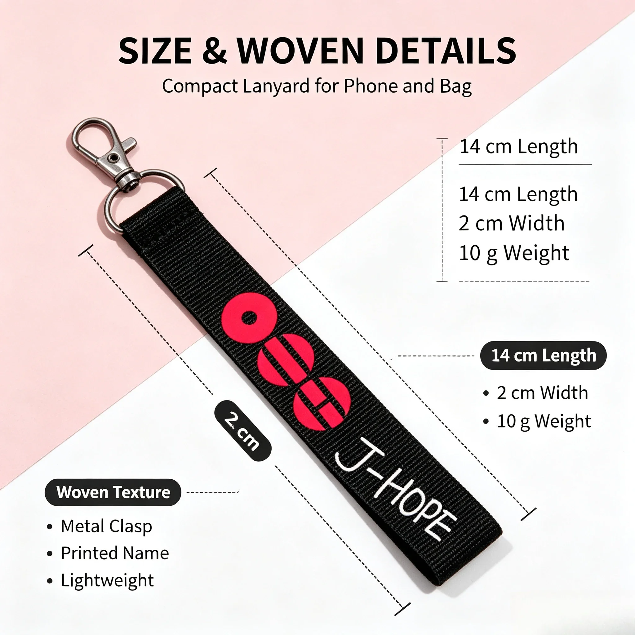 2026 New 7 Styles BTS Name Strap Keychain K-pop Idol Jin RM Suga Jimin V J-Hope Jungkook Lanyard Bag Charm Fans Gift view 4