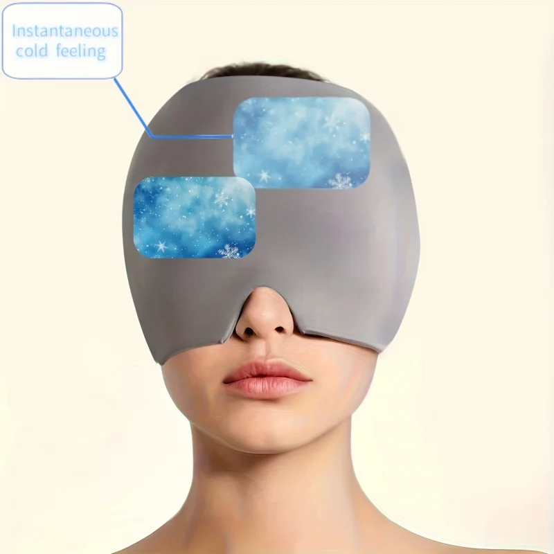 1PC Chilled Gel Eye Mask Migraine Hat Migraine Relief Cap-All-Round Cold Compress Eye Mask,Relief for Men,Women,Seniors,Eye Care