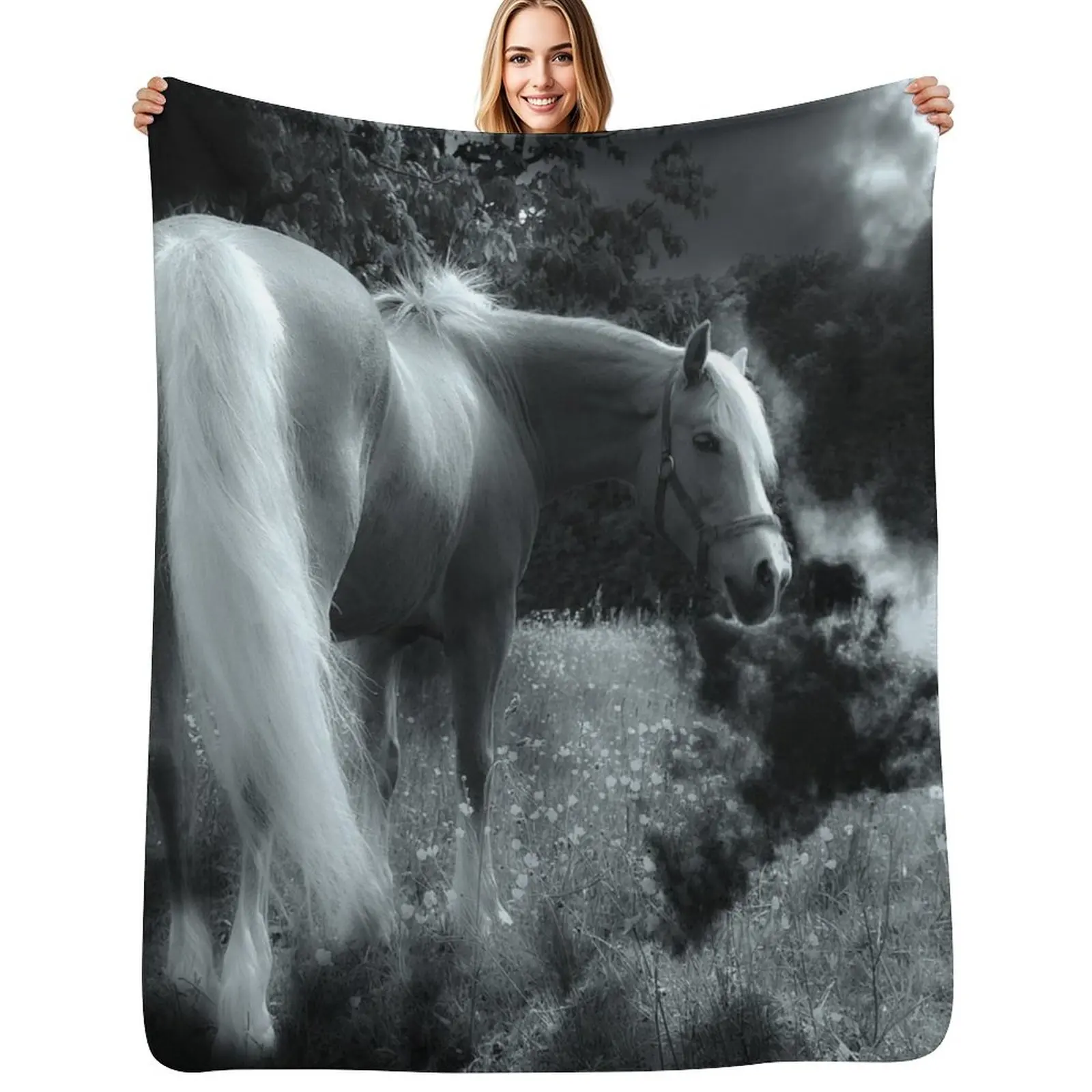 

horse horses equestrian Throw Blanket Thermal Camping Luxury St sofa bed Blanket