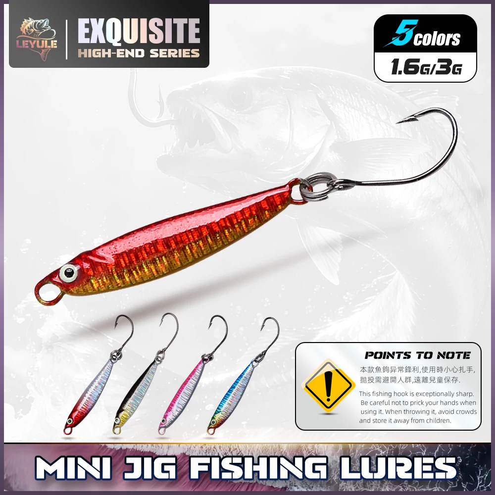 

5pcs/set 1.6g 3g Mini Jig Fishing Lures Hard Artificial Bionics Bait small fish Single Hook jig Stream Trout baits pesca