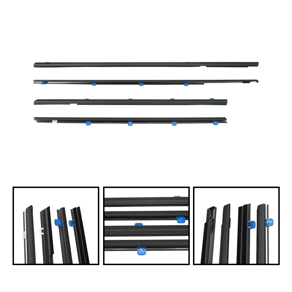 4 قطعة ويندوز المطاط السير الوقائي مقاوم للماء قطاع الضغط ختم حزام صب الكسوة لهوندا سيفيك 2012-2015 الأسود MW-1005 #4