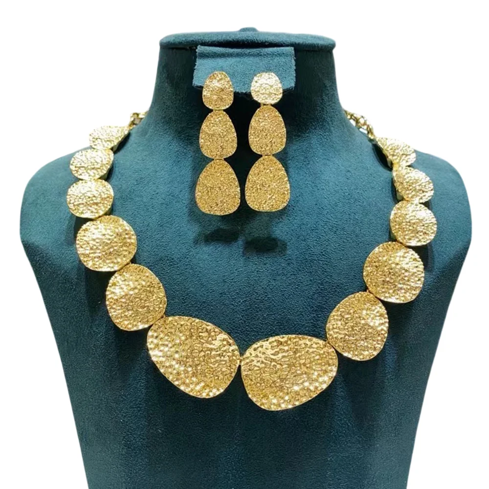 Tirim Luxury 2pcs Necklace Set For Women Wedding Party African Dubai Bridal Jewelry Sets