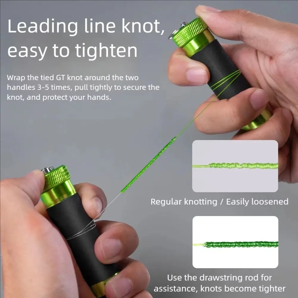 

Aluminum Alloy Alloy Cable Rod Fast Line Cutting Protect Hands Line Pulling Loop Rubber Ring Anti-slip Fishing Line Puller
