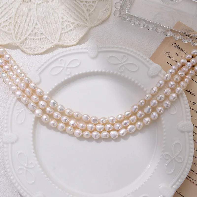 7.5–8.5mm Baroque Natural Freshwater Pearls Irregularly Shaped Semi-finished Beads for Jewellery Making DIY Necklace Bracelet