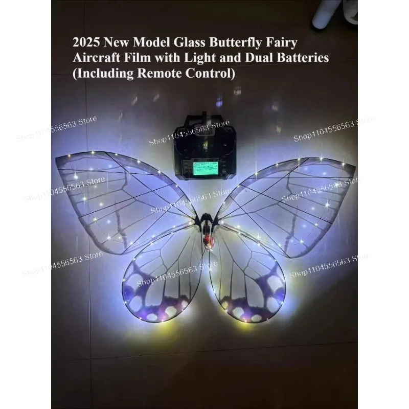 Remote Control Bionic Butterfly with Glass Flapping Wings Simulated Flutter Flying Toy for Kids