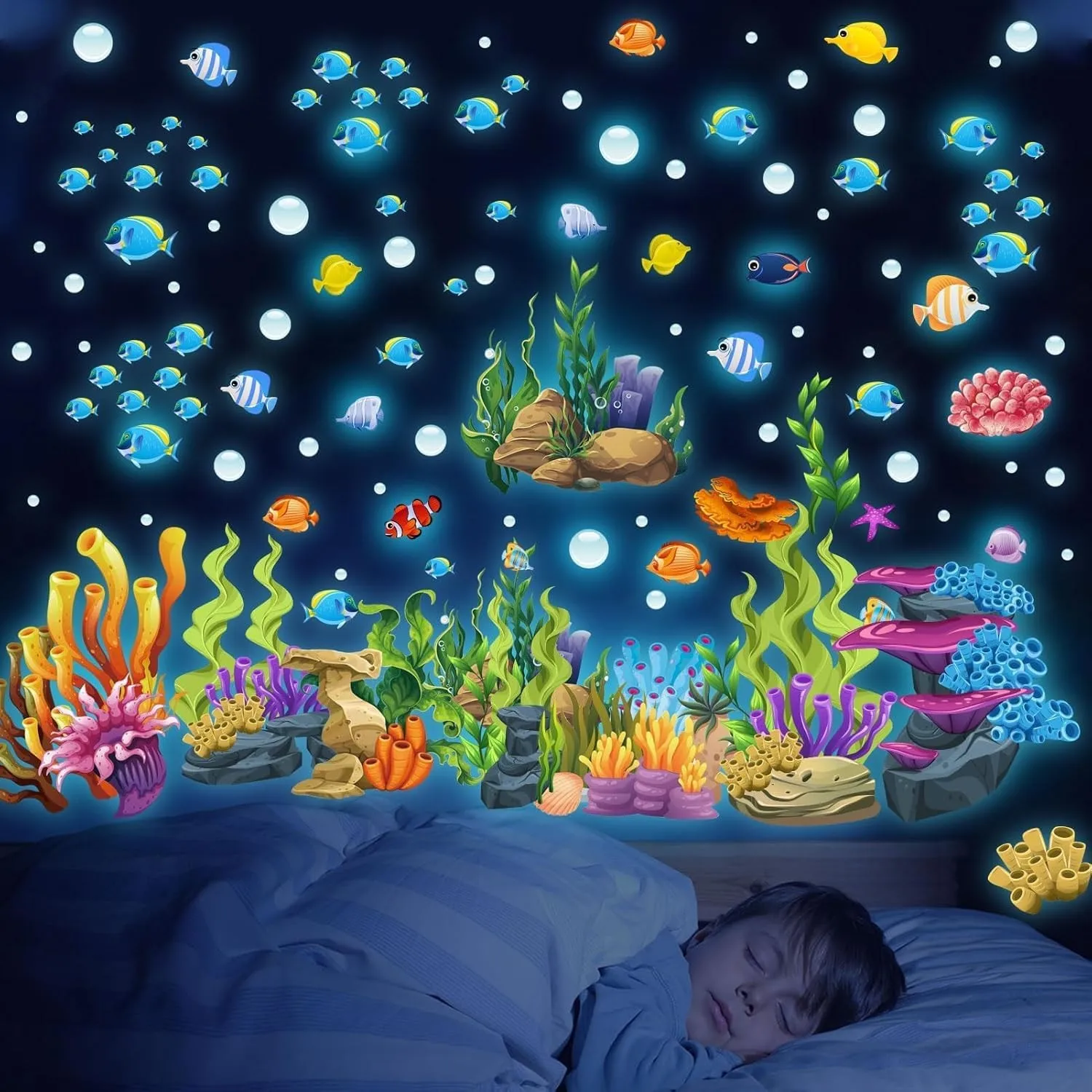 The Underwater World Luminous Stickers Glow In The Dark For Children's Room Ceiling Bedroom Ocean