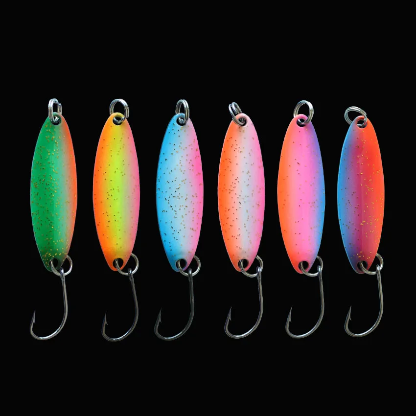 120pcs 4.5g Double Painted Metal Bait Spoon Fishing Lures Trout Lures Fishing Wobbler