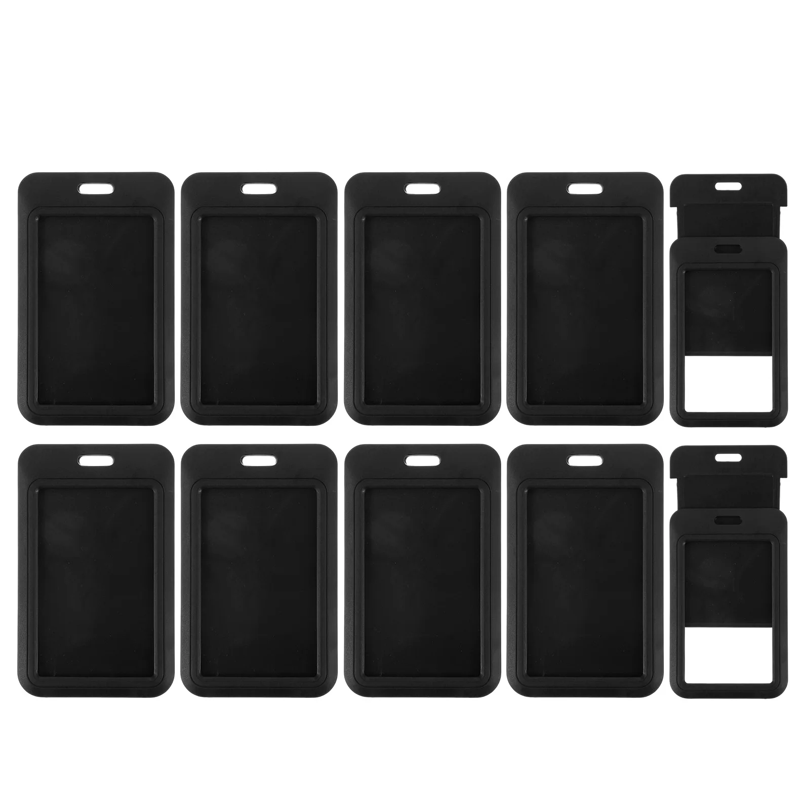 3/10Pcs Plastic Clear ID Badge Holder Clear Window Vertical ID Protector Clips Card Holder for Credit Cards Proximity Key Cards
