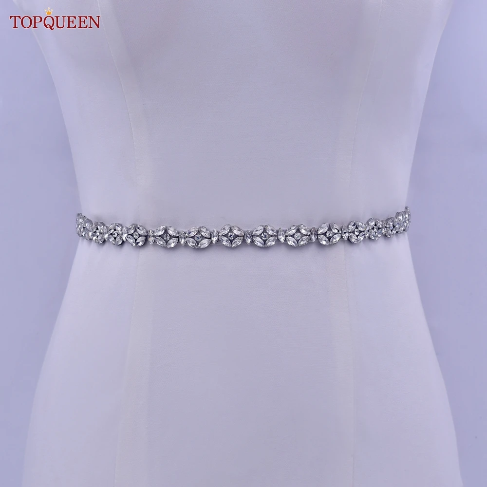 

TOPQUEEN S111 Rhinestones Bridal Belt for Female Woman Wedding Evening Party Dress Decoration Accessories Moroccan Applique