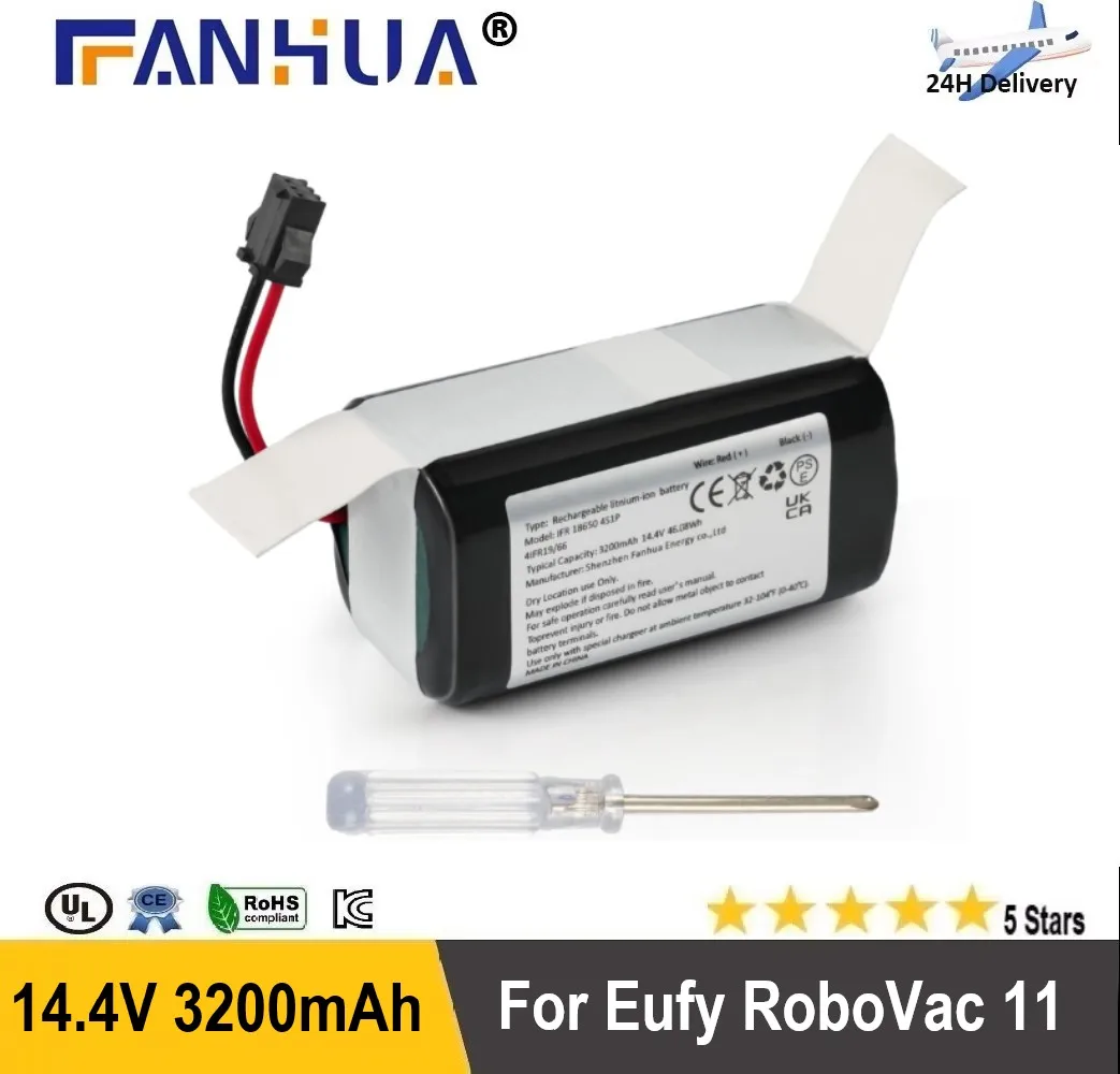 

Replacement Battery for Deebot N79S N79 DN622 500, for Eufy RoboVac 11, 11S, 30, 30C, 15C, 15T, 12, 35C, 15C MAX Robot Vacuum