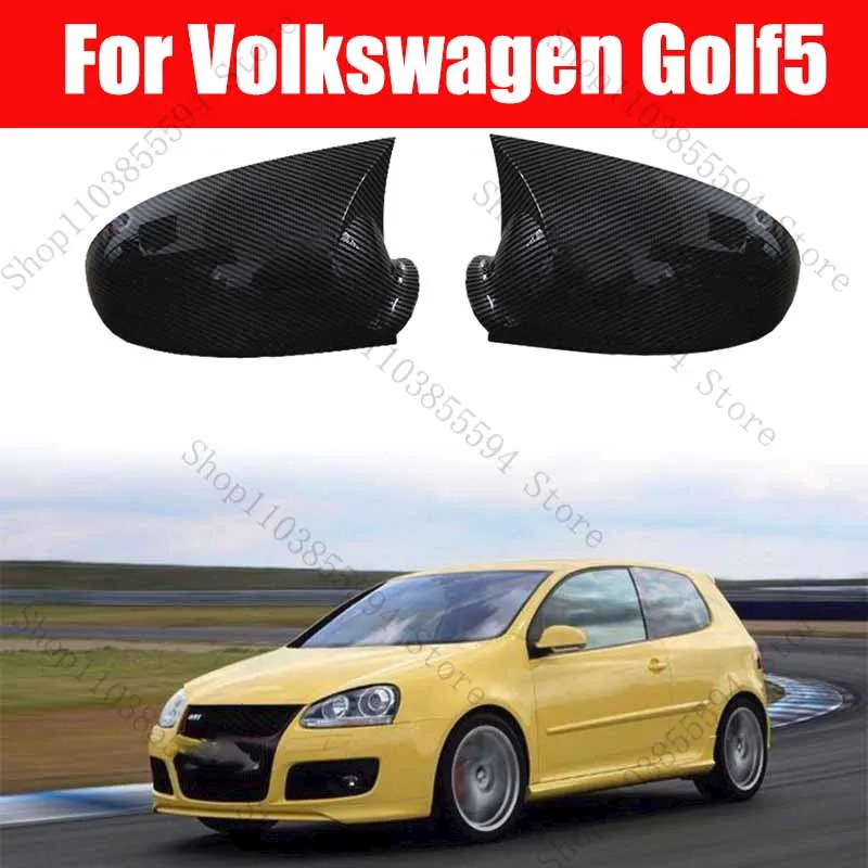 Substituição Retrovisor Espelho Lateral Tampa Cap, Volkswagen Golf5, Fibra De Carbono, Gloss, Acessórios Do Carro