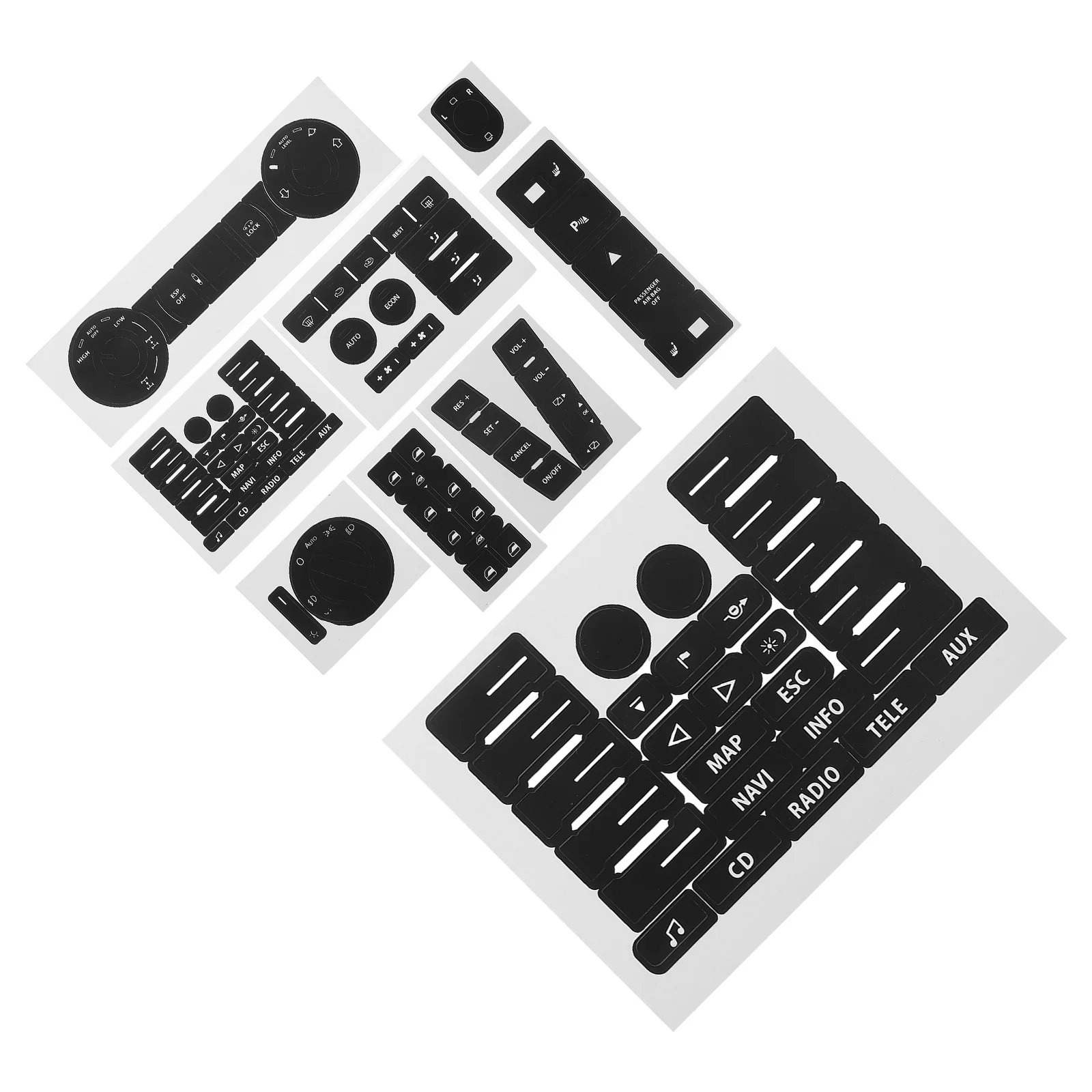 

Набор для восстановления кнопок приборной панели автомобиля, матовая отделка, наклейки для замены и восстановления выцветших кнопок