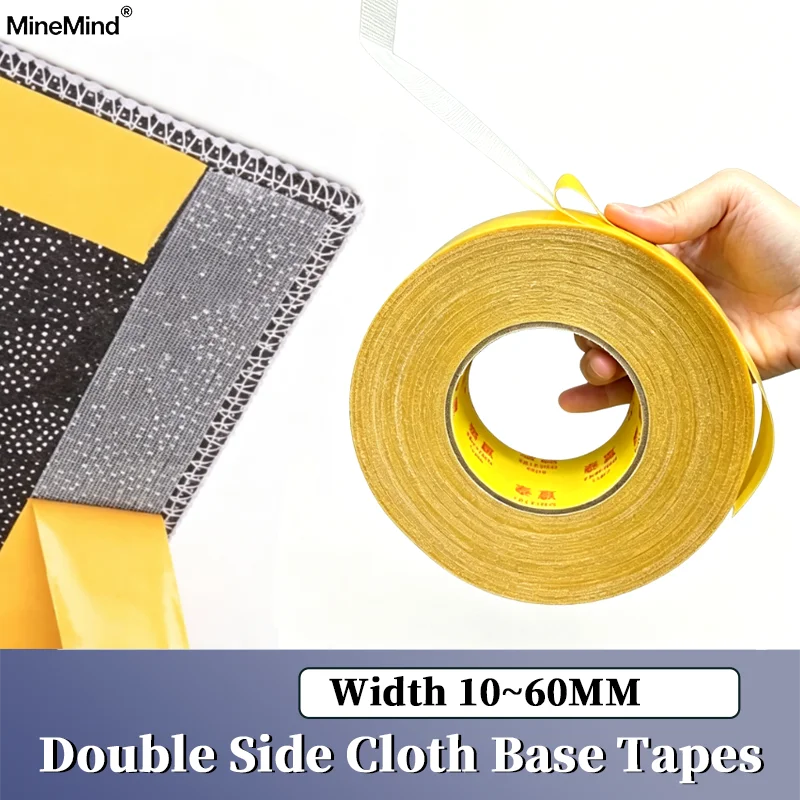 2~10 Rolls 10~60mm Double Sided Cloth Tape Strong Adhesive Waterproof Mounting Tape Heavy Duty Retail for Industrial Home Fixing