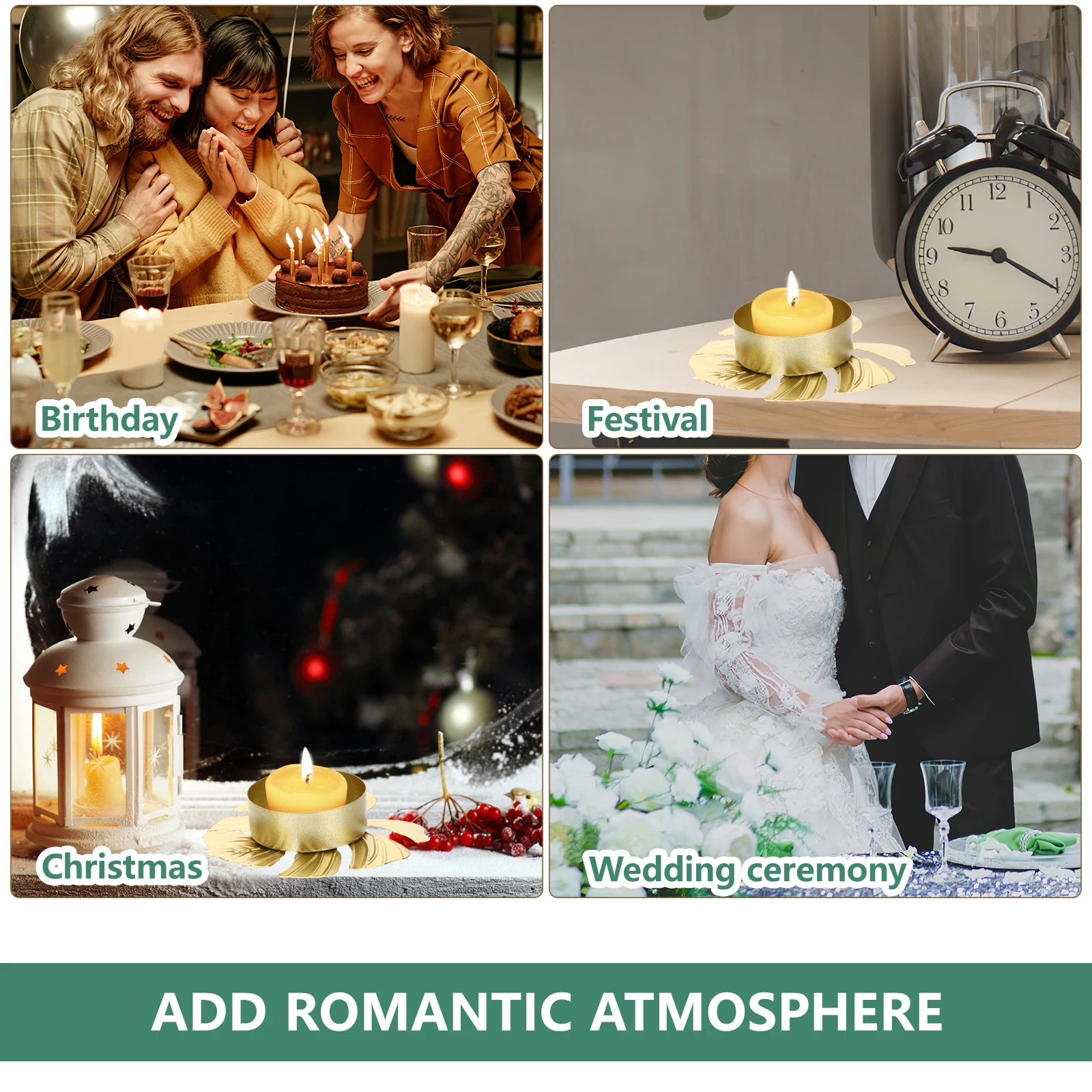 

2 Pcs Candlestick Props Decorative Holder Tea Light Tealight Conical Home Decoration Holders Iron Romantic Elegant
