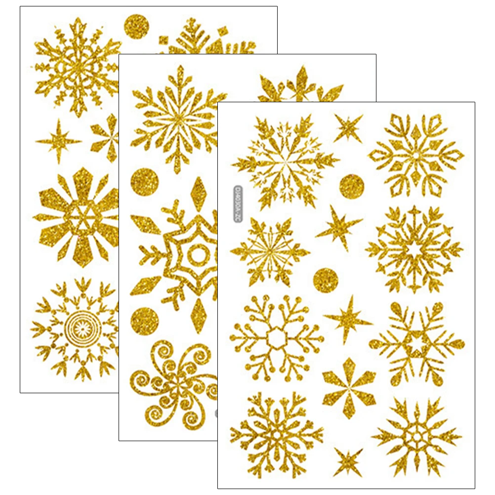 

6 Sheets Snowflake Wall Stickers Static Cling Christmas Window Stickers Non Adhesive Bedroom Decor DJ4030 DJ4032 Home