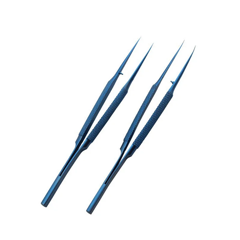 2 Piece Maintenance Tool Of Titanium Alloy Tweezers Machine 0.15Mm Demagnetization Of Sharp-Pointed Straight Bending Tweezers