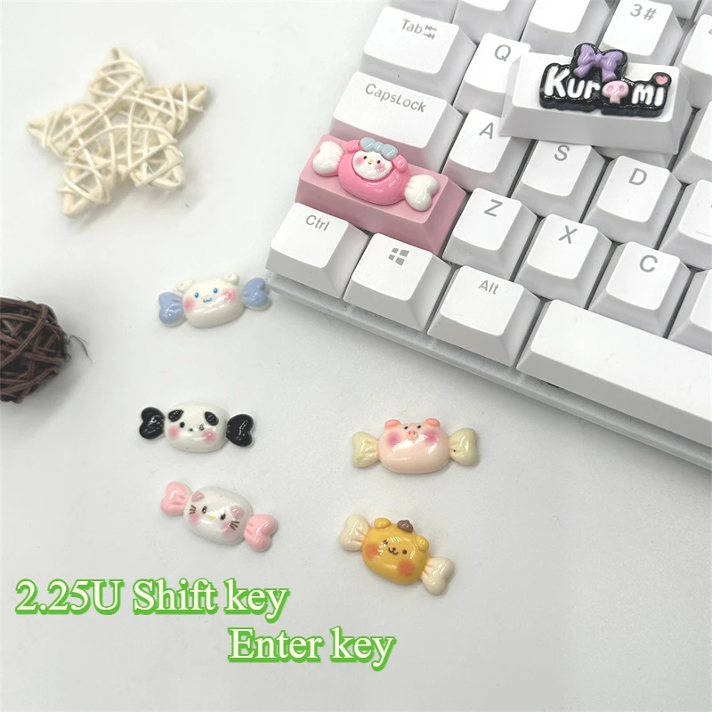 

2.25u Shift Enter Keycaps Cute Kuromi Personalized Keycaps Cross Axis Supplementary Key Cover Keyboards Accessories Gift